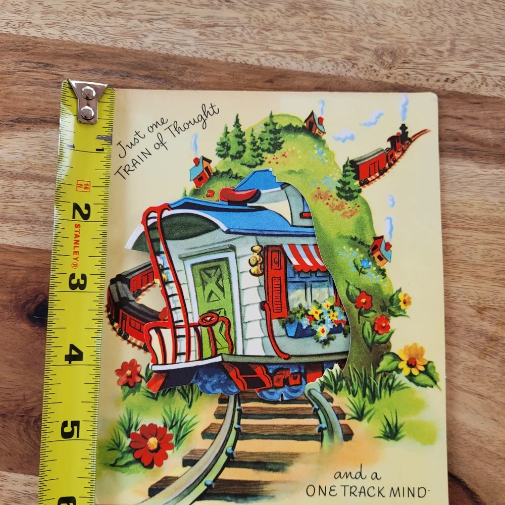 Vintage train themed pop-up Get Well greeting card